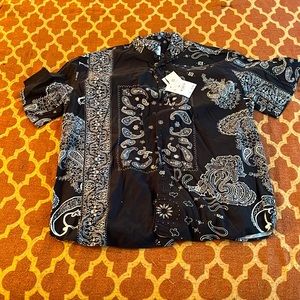COPY - Paisley Design Black Button Down Shirt